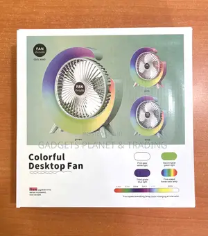 Portable Colorful Desktop Rechargeable Fan + Ambient Light