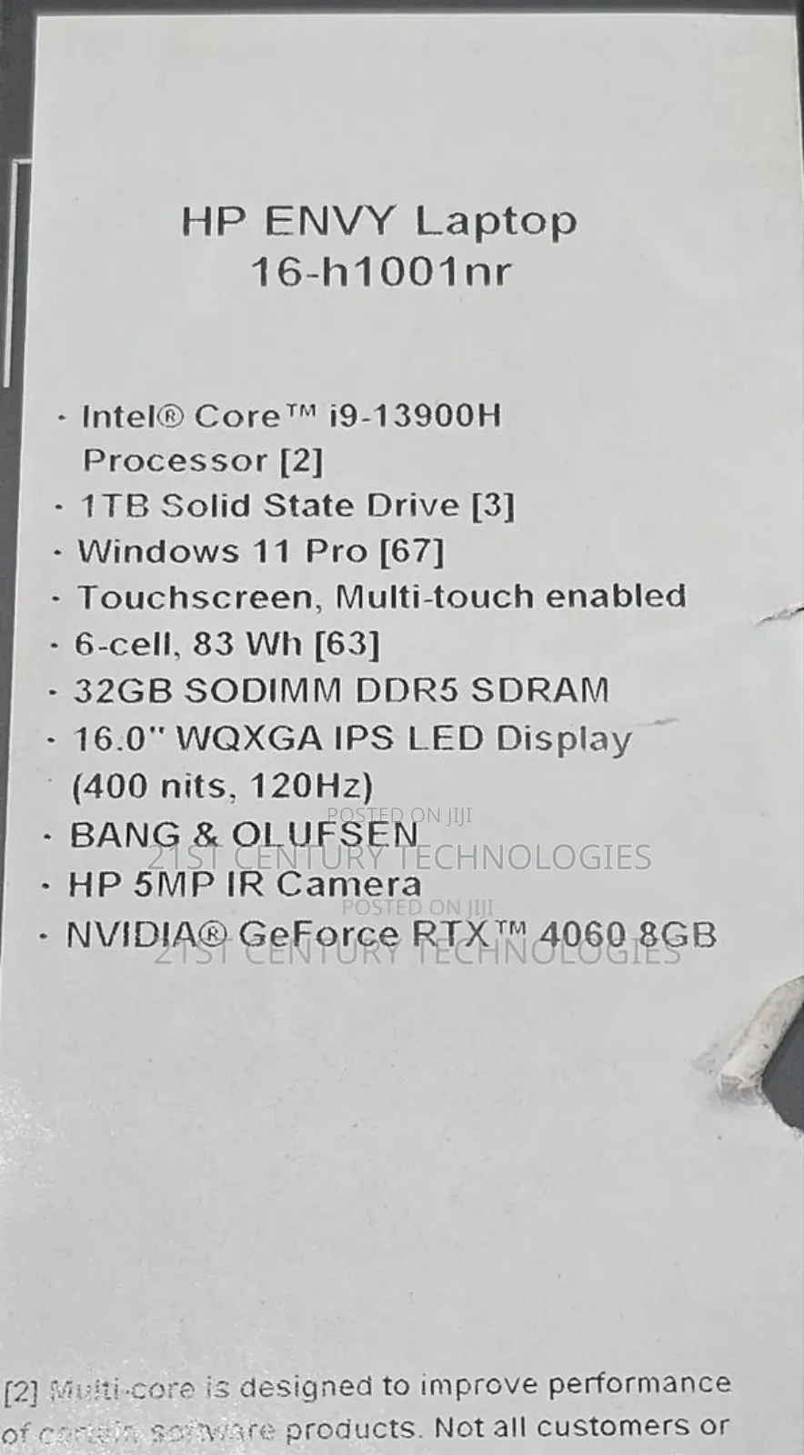 New Laptop HP Envy 16 Gaming 16-H1023dx 32GB Intel Core I9 SSD 1T