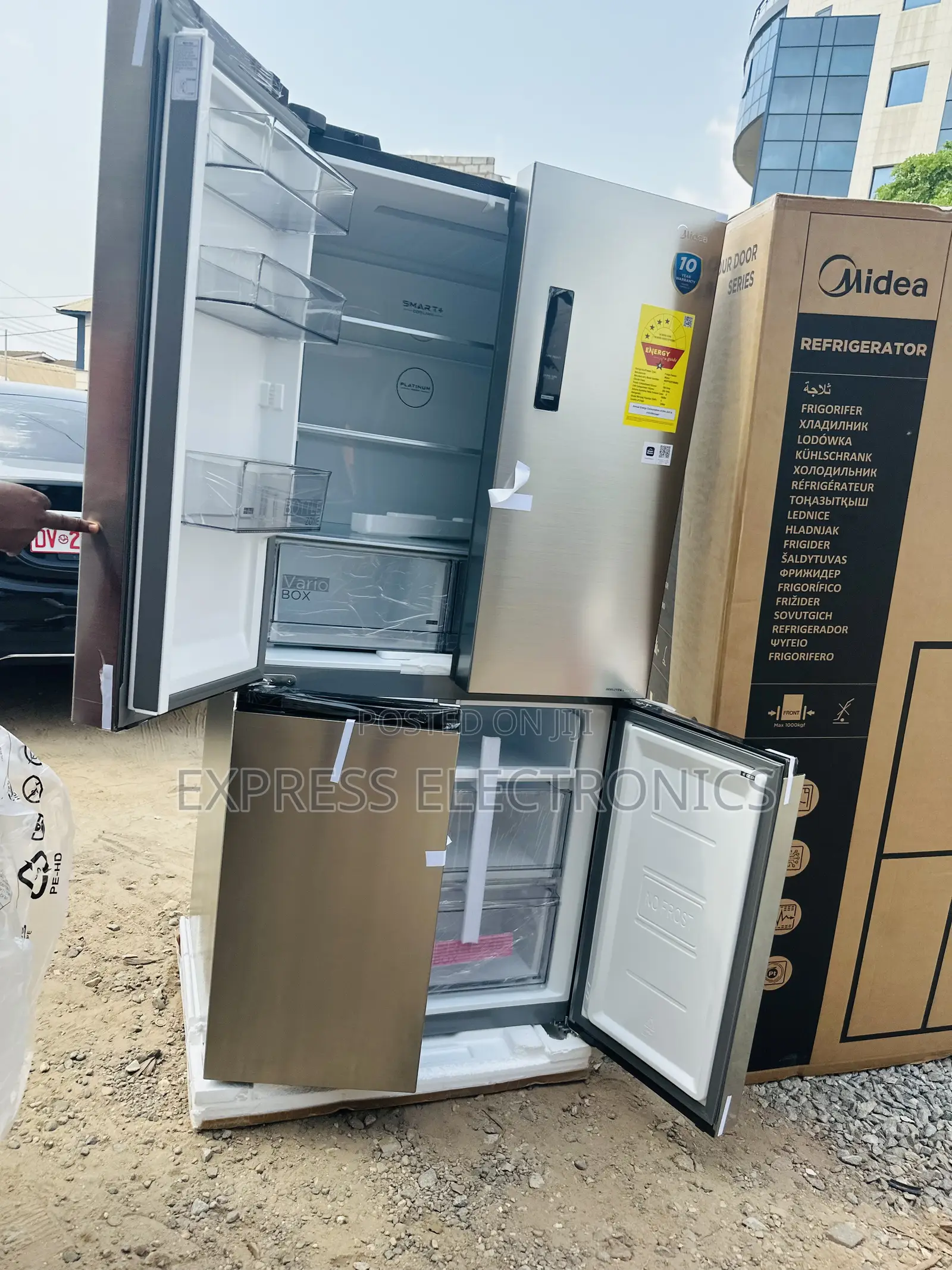 Stainless Steel Finish Sleek Fridge Midea MDRF632FGN46D