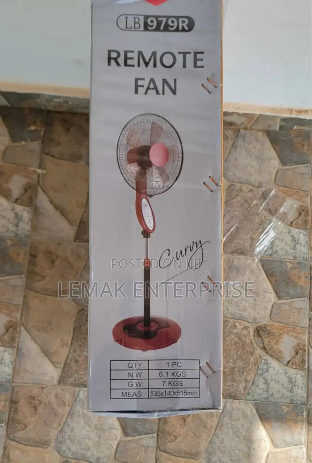 Original Elbee Curvy Remote Control Standing Fan