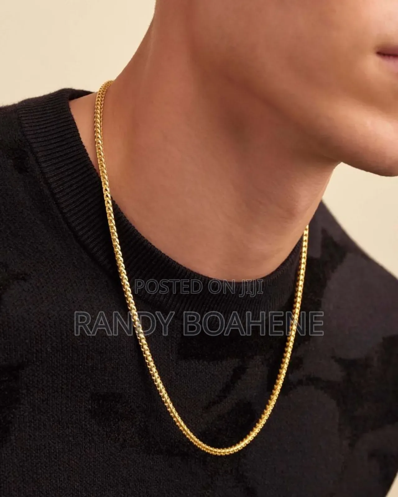 Men Gold Color Franco Chain