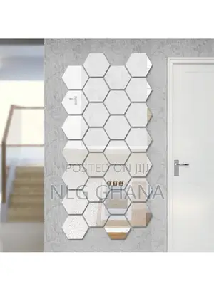 12pcs / Pack Stylish 3D Hexagon Acrylic Decoration Mural Mir
