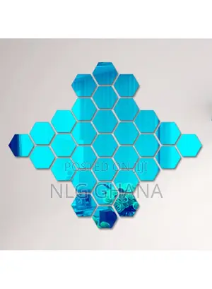 12pcs / Pack Stylish 3D Hexagon Acrylic Decoration Mural Mir