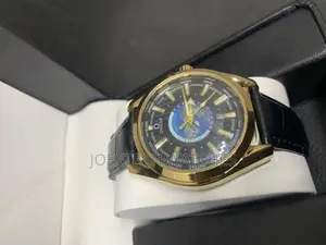 Omega Genuine Leather Strap Watch