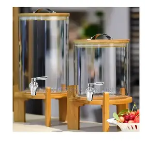 Glass Juice Dispenser With Wooden Stand(10litres)