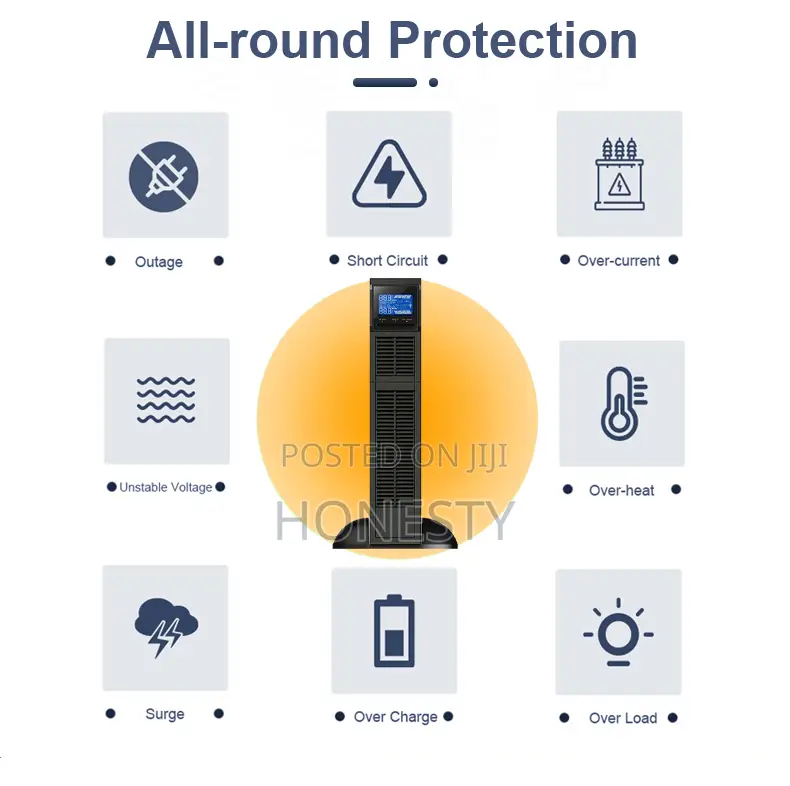 Ghana High Quality Online 1KVA Rack Mounted Ups Power Backup