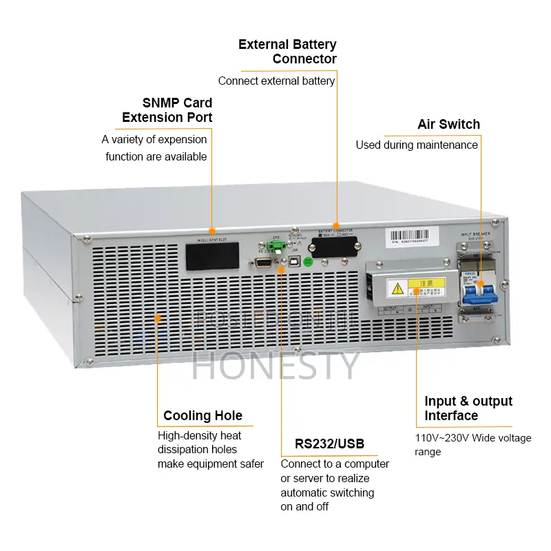 Ghana High Quality Online 1KVA Rack Mounted Ups Power Backup