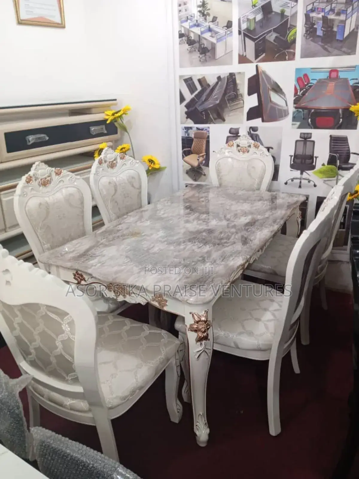 Royal Dinning Table and Chair Marble