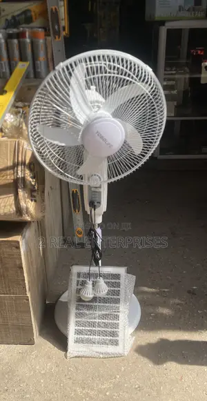 Rechargeable Solar Standing Fan With USB Charger