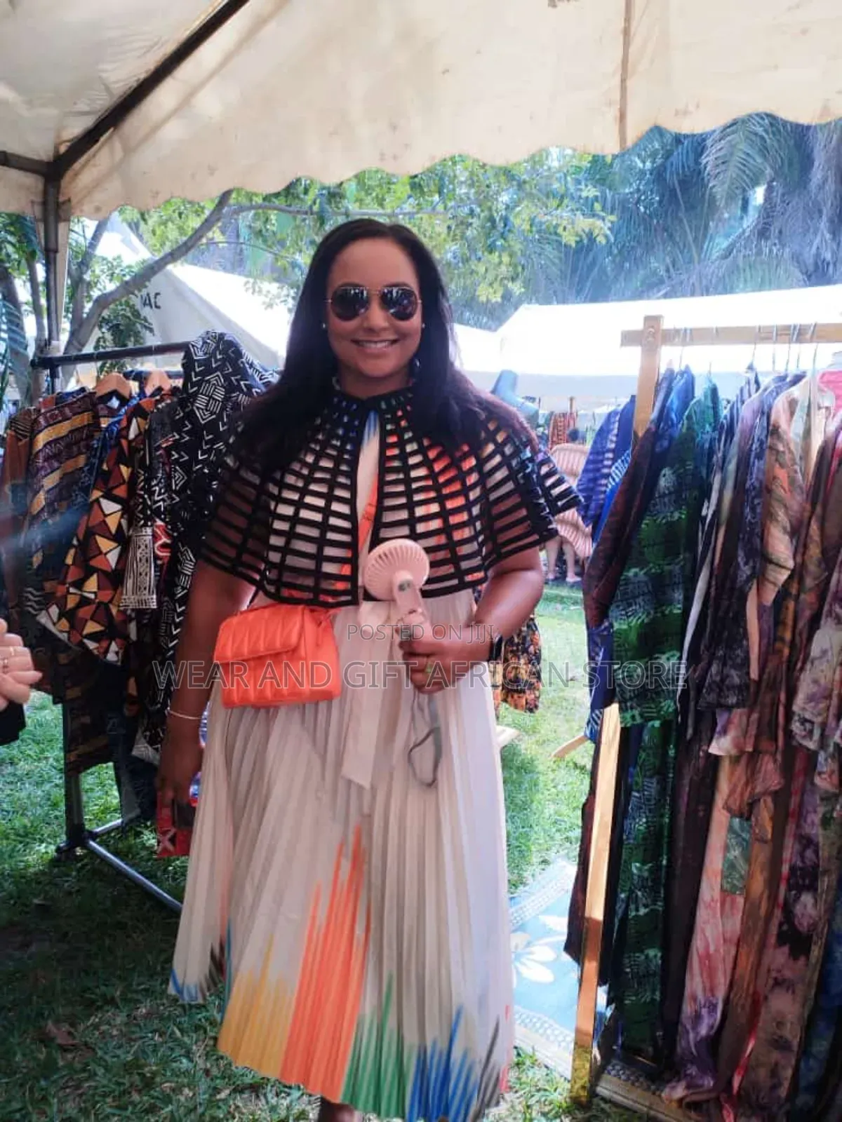 Ankara Patches Cape And Black Cape