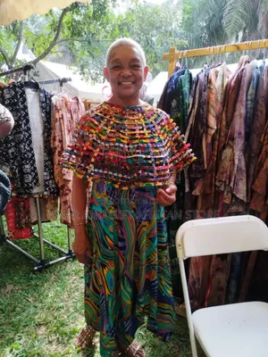 Ankara Patches Cape And Black Cape
