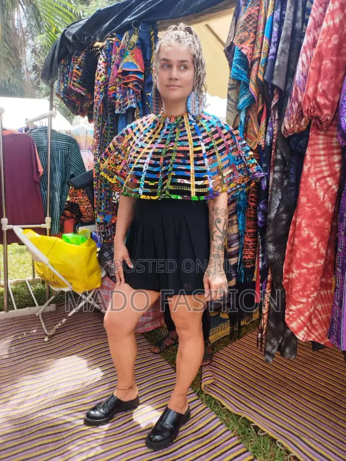 Ankara Patches Cape And Black Cape