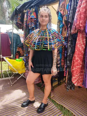 Ankara Patches Cape And Black Cape