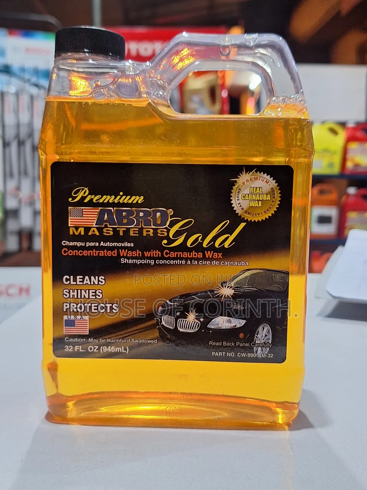 Abro Wash Glo Carwax Shampoo (946ml)