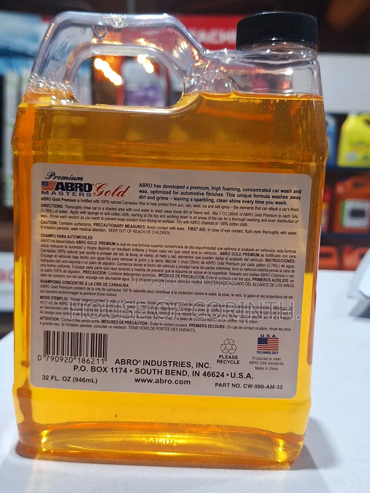 Abro Wash Glo Carwax Shampoo (946ml)