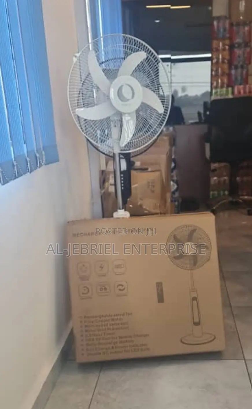 Energetic Long Lasting 16 Inches Solar Rechargeable Fan