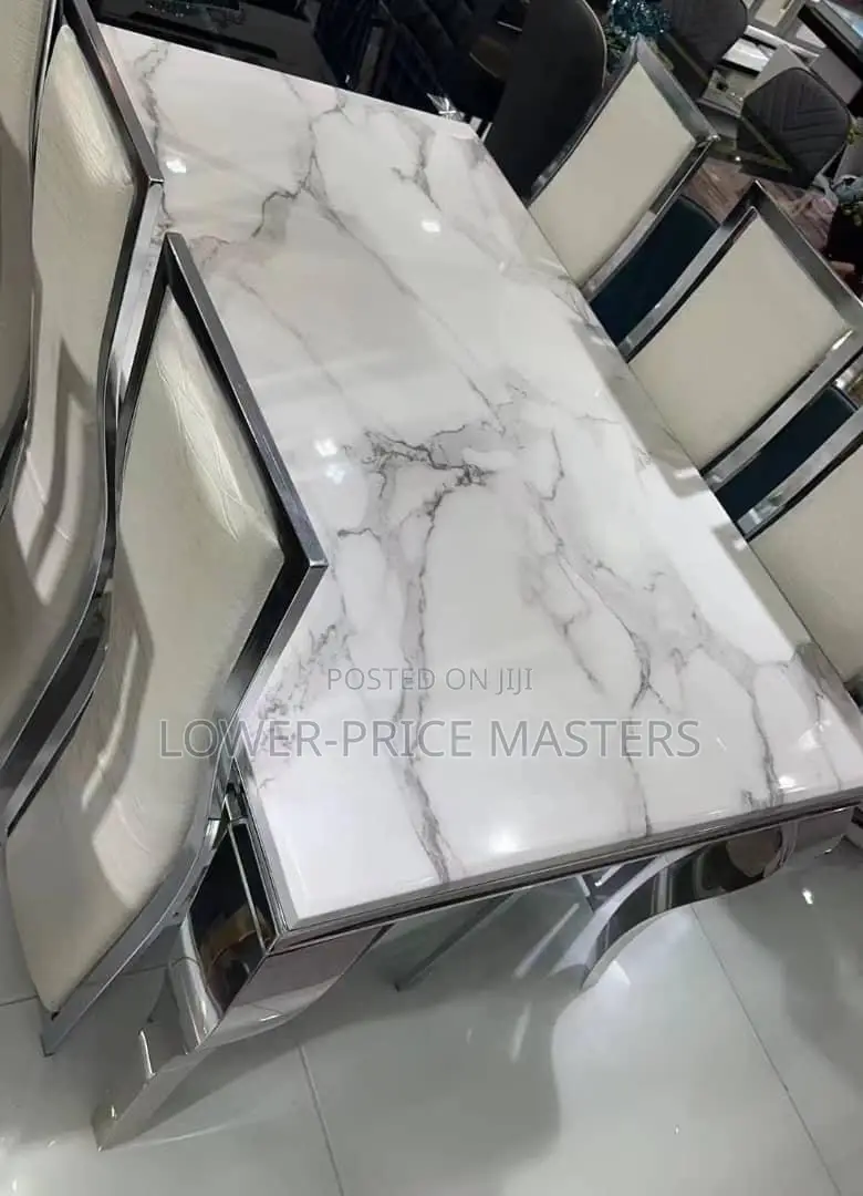 Marble 6 Dining Table Complete