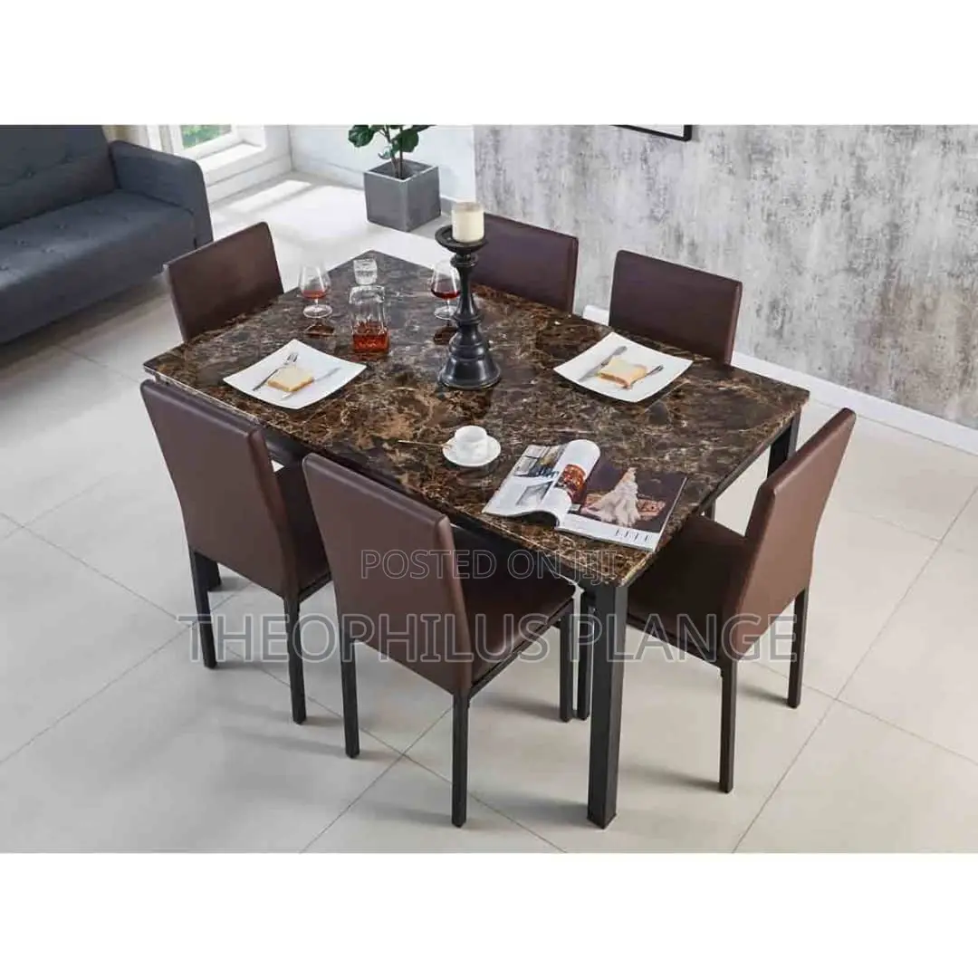 6 Seater Mable Dining Set Brown