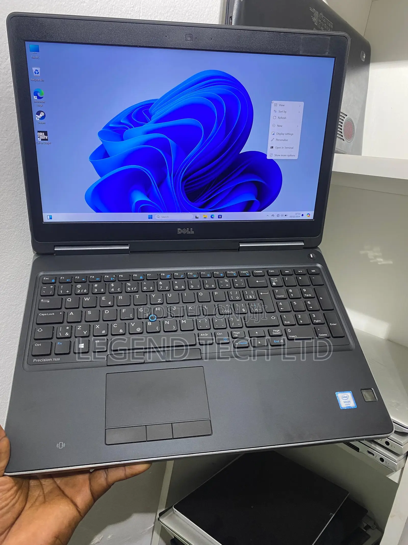 Laptop Dell Precision 15 7520 16GB Intel Xeon SSD 1T