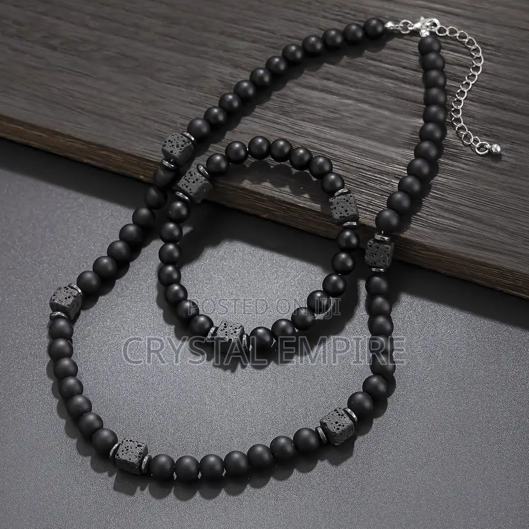 Black Beaded Necklace