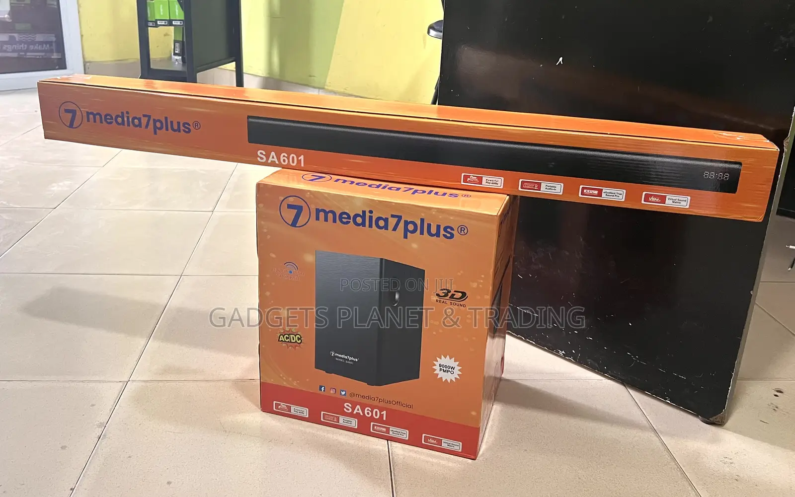 Media7plus Super Bass Bluetooth Sound Bar Woofer Set - Sa601