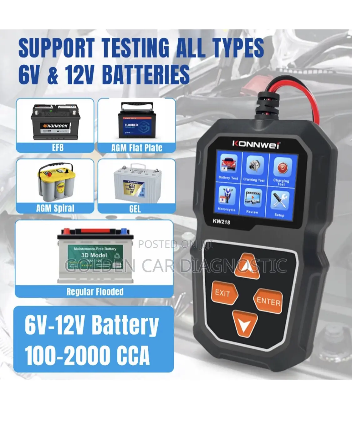 Konnwei Kw208 8v-12v Car, Solar Battery Tester