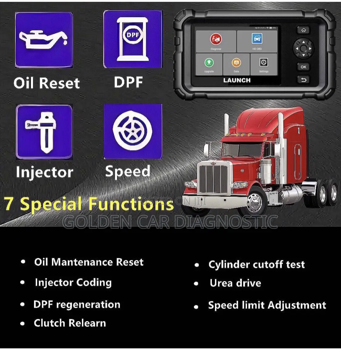 Launch Crp129 Heavy Duty Obd2 Truck Diagnostic Scanner