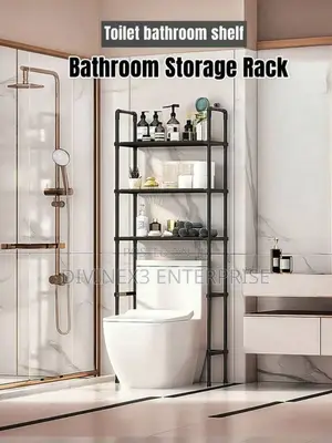 Bathroom 3-Tier Plastic Storage Rack Toilet Shelves