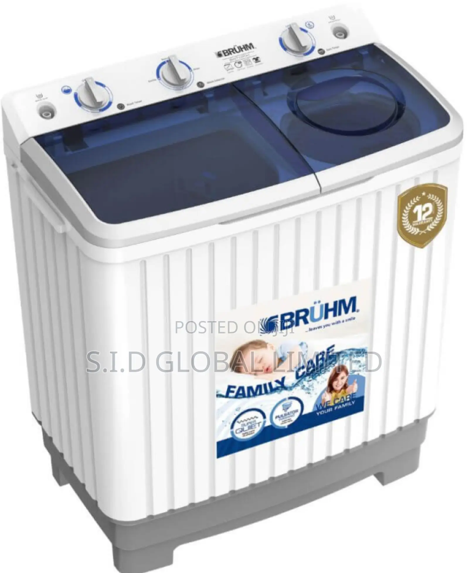 Sealed Inbox Bruhm 7kg Twin Tub Top Load Washing Machine