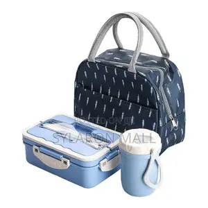 Lunch Box With Lunch Bag + Cup and Spoons With Phone Holder
