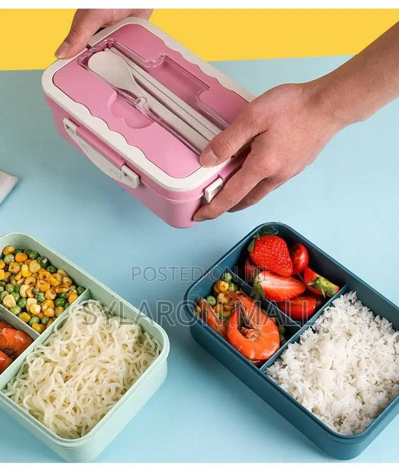 Lunch Box With Lunch Bag + Cup and Spoons With Phone Holder