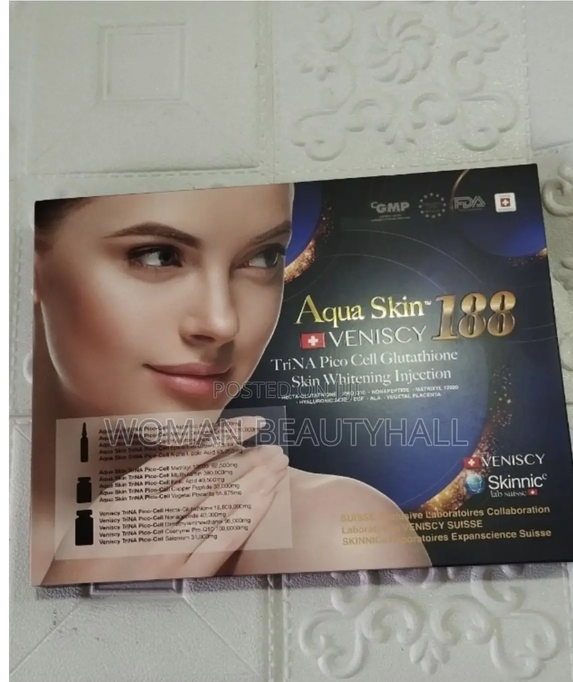 Aqua Skin Veniscy 188 Glutathione Skin Whitening Injection