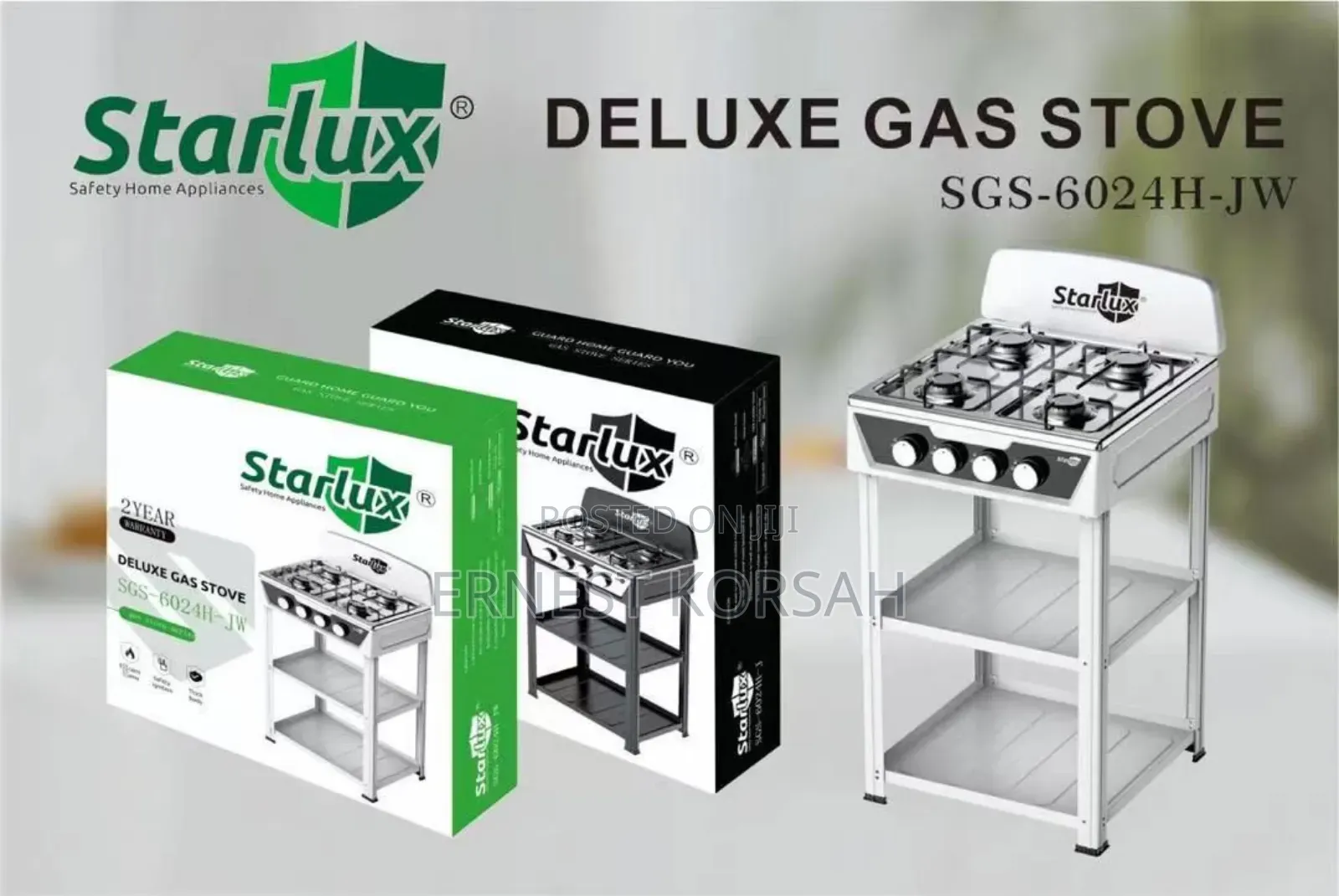 4 Gas Stove With A Stand And Shelves For Storage