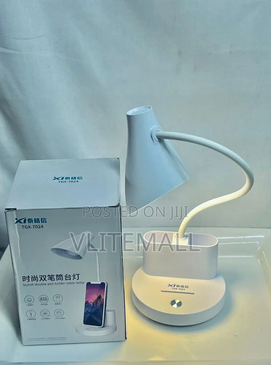 LED Desk Lamp With Stylish Double Pen Holder Table Lamp