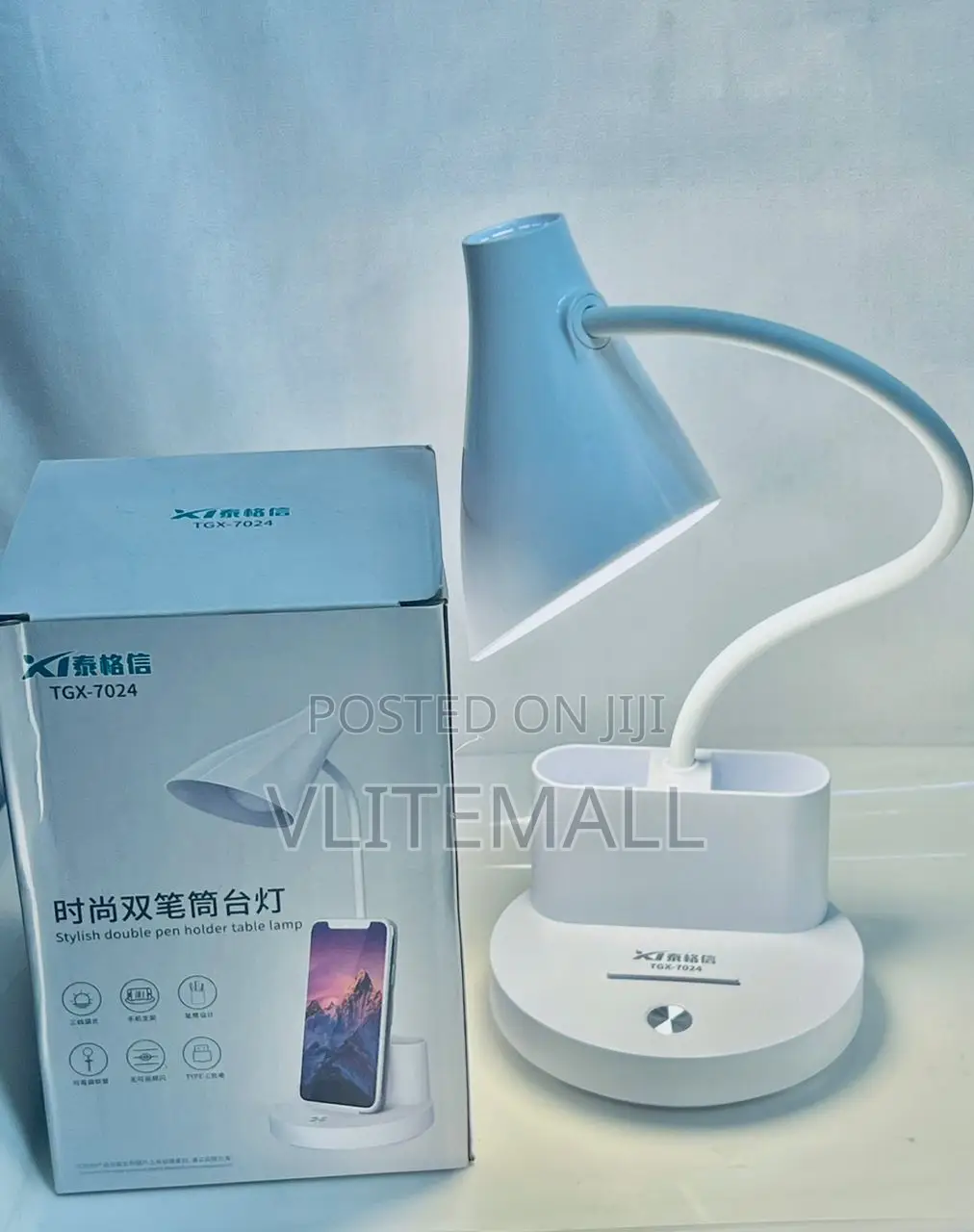 LED Desk Lamp With Stylish Double Pen Holder Table Lamp