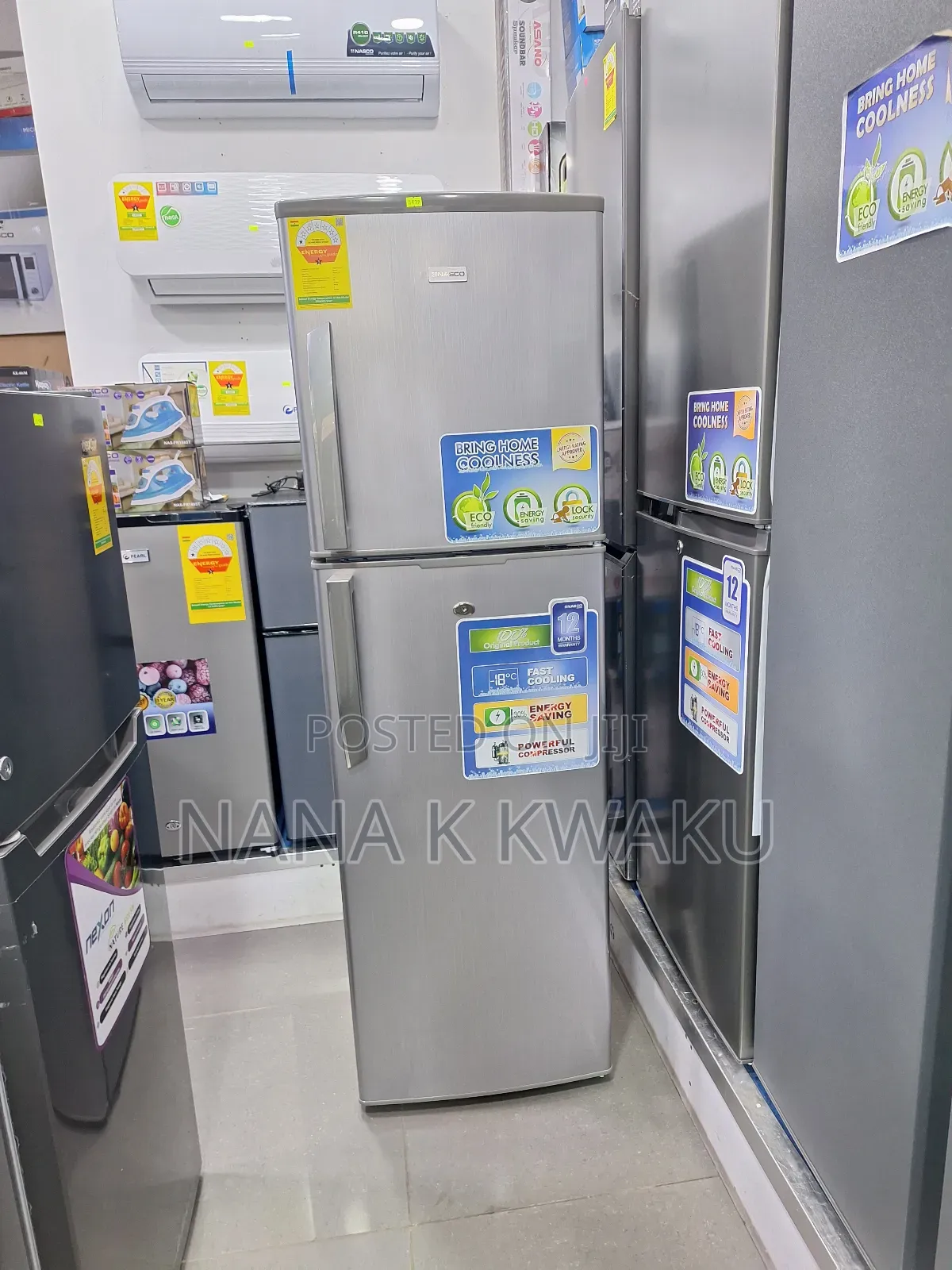 Nasc Nasf2-22 Double Door Fridge With Top Freezer