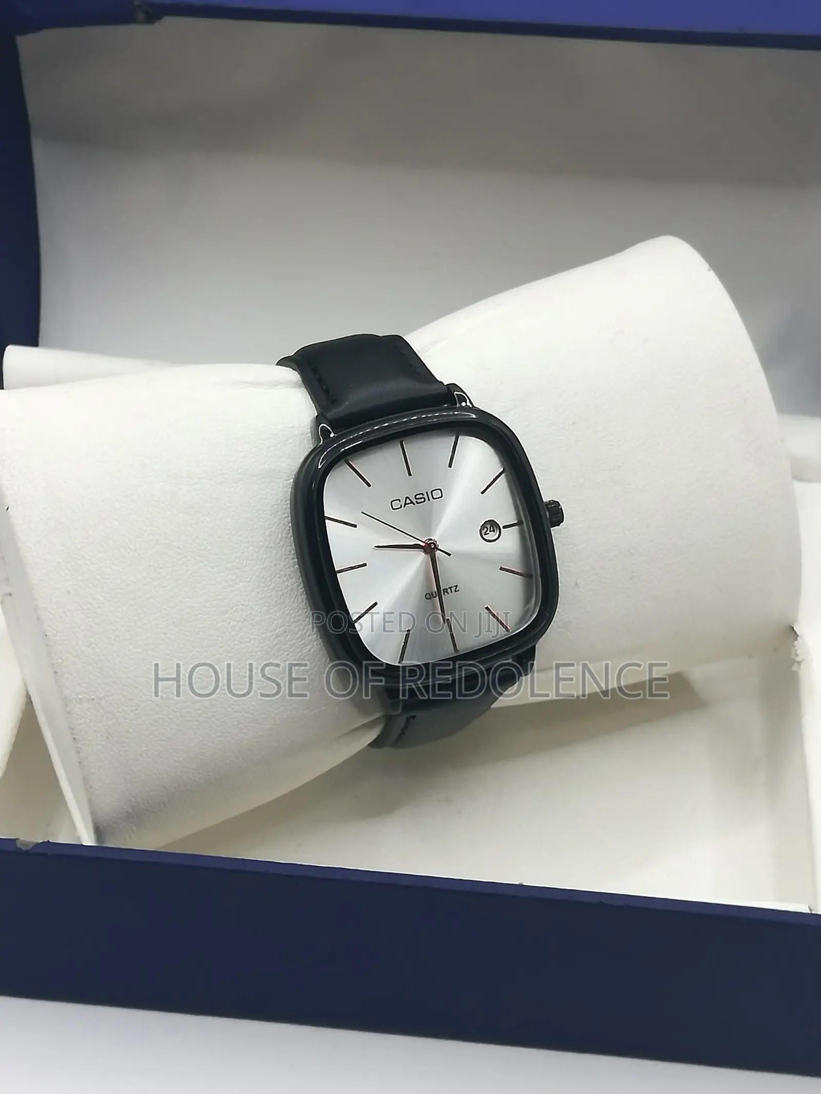 Black Leather Casio Watch