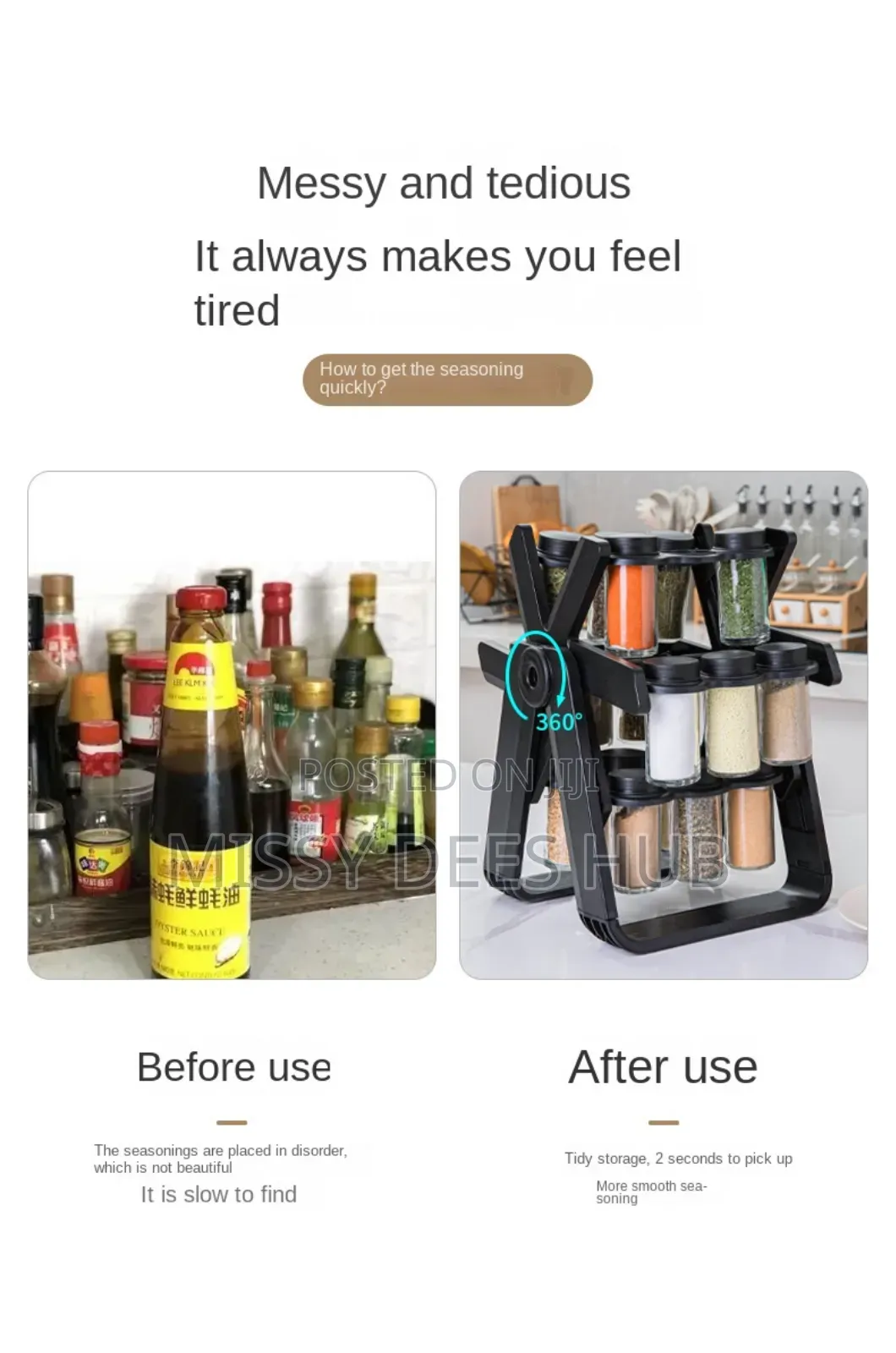 18 Jars Rotating Spice Rack