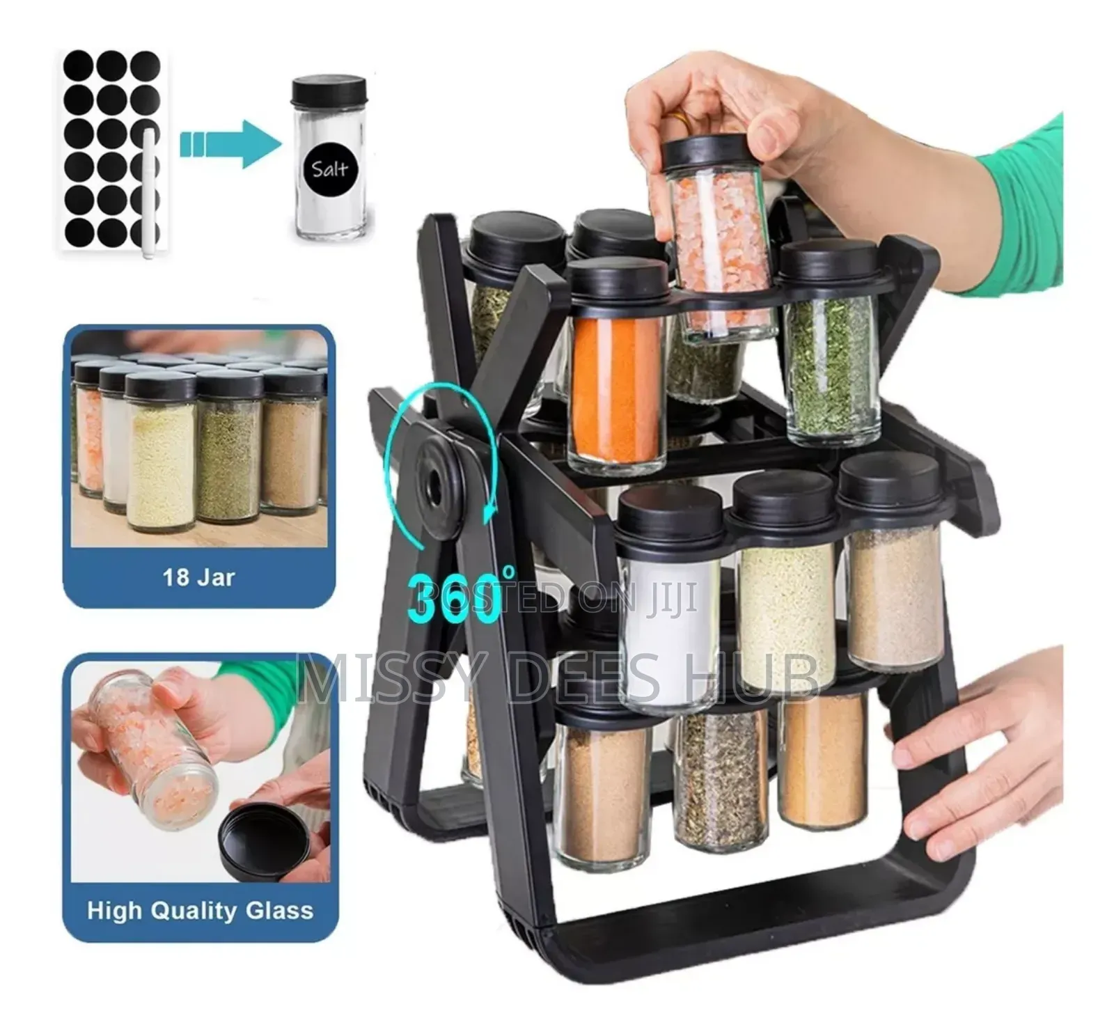 18 Jars Rotating Spice Rack