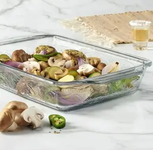 Pair of Anchor Hocking Laurel Embossed Glass Baking Dish