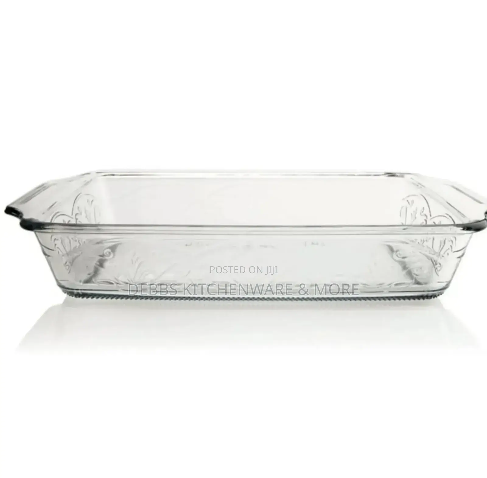 Pair of Anchor Hocking Laurel Embossed Glass Baking Dish