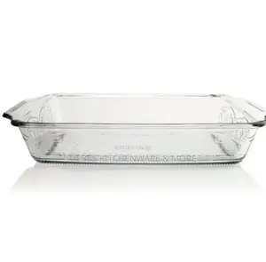 Pair of Anchor Hocking Laurel Embossed Glass Baking Dish