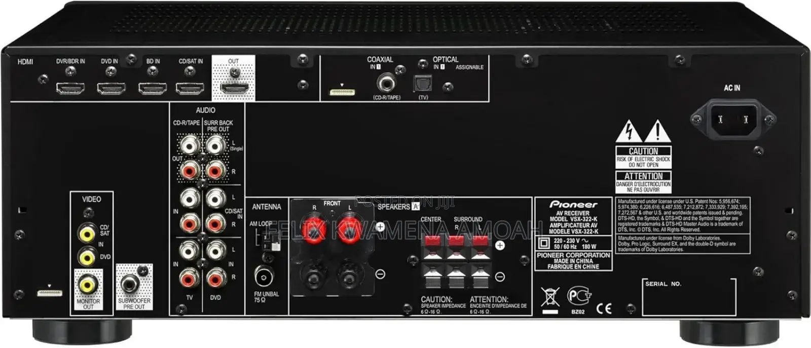 Pioneer 5.1 Channel Av Receiver VSX-322