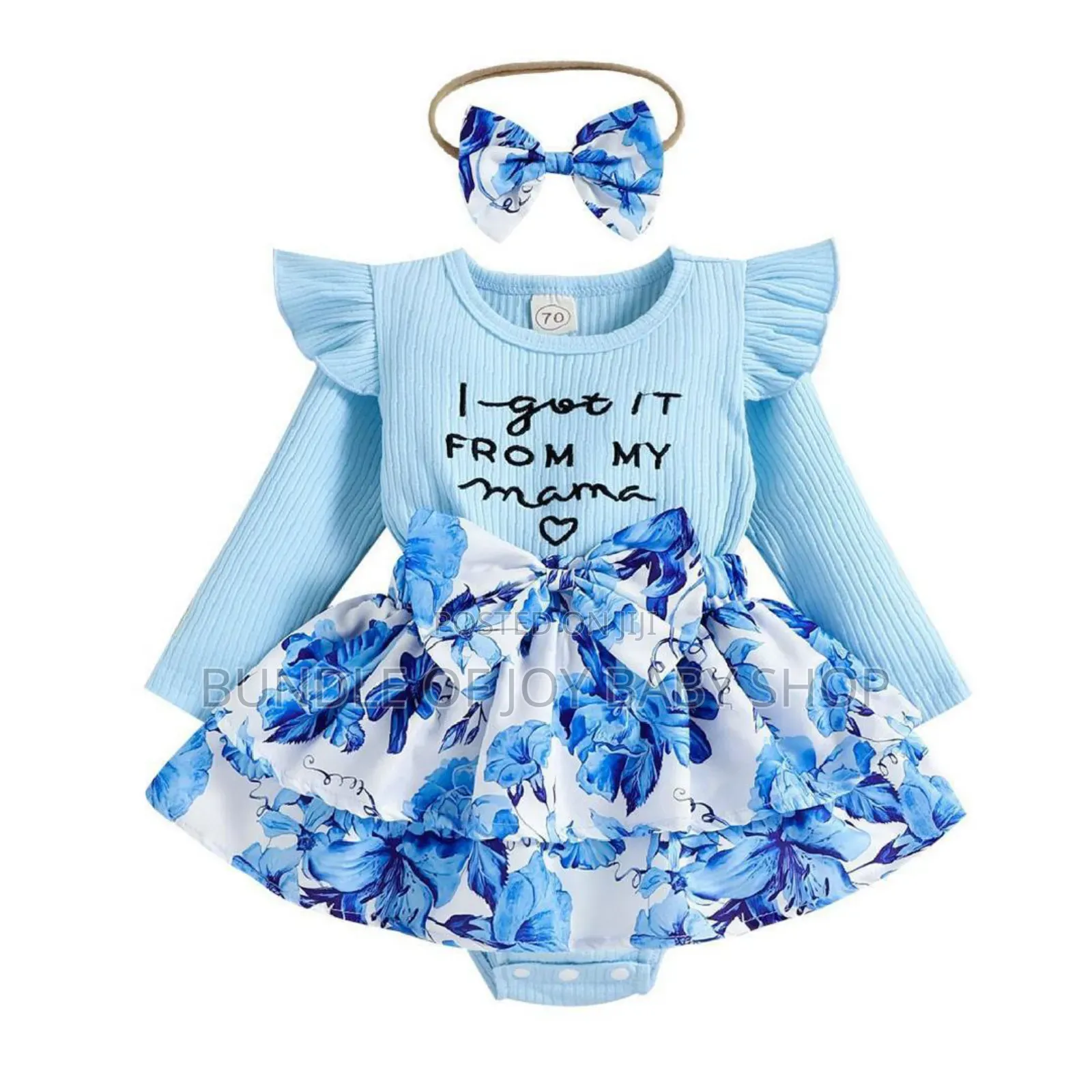 Original Turkey Print Dress With Head Band