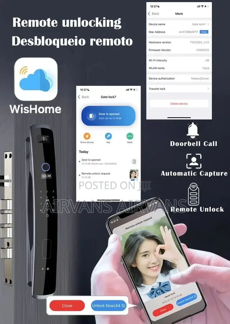 Smart Lock(Fingerprint,Key,Card,Pword,Face Recognition,App)