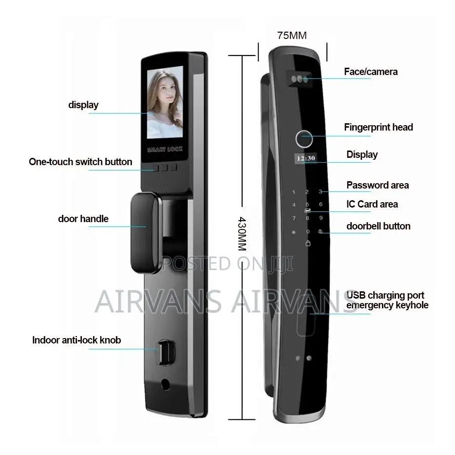 Smart Lock(Fingerprint,Key,Card,Pword,Face Recognition,App)