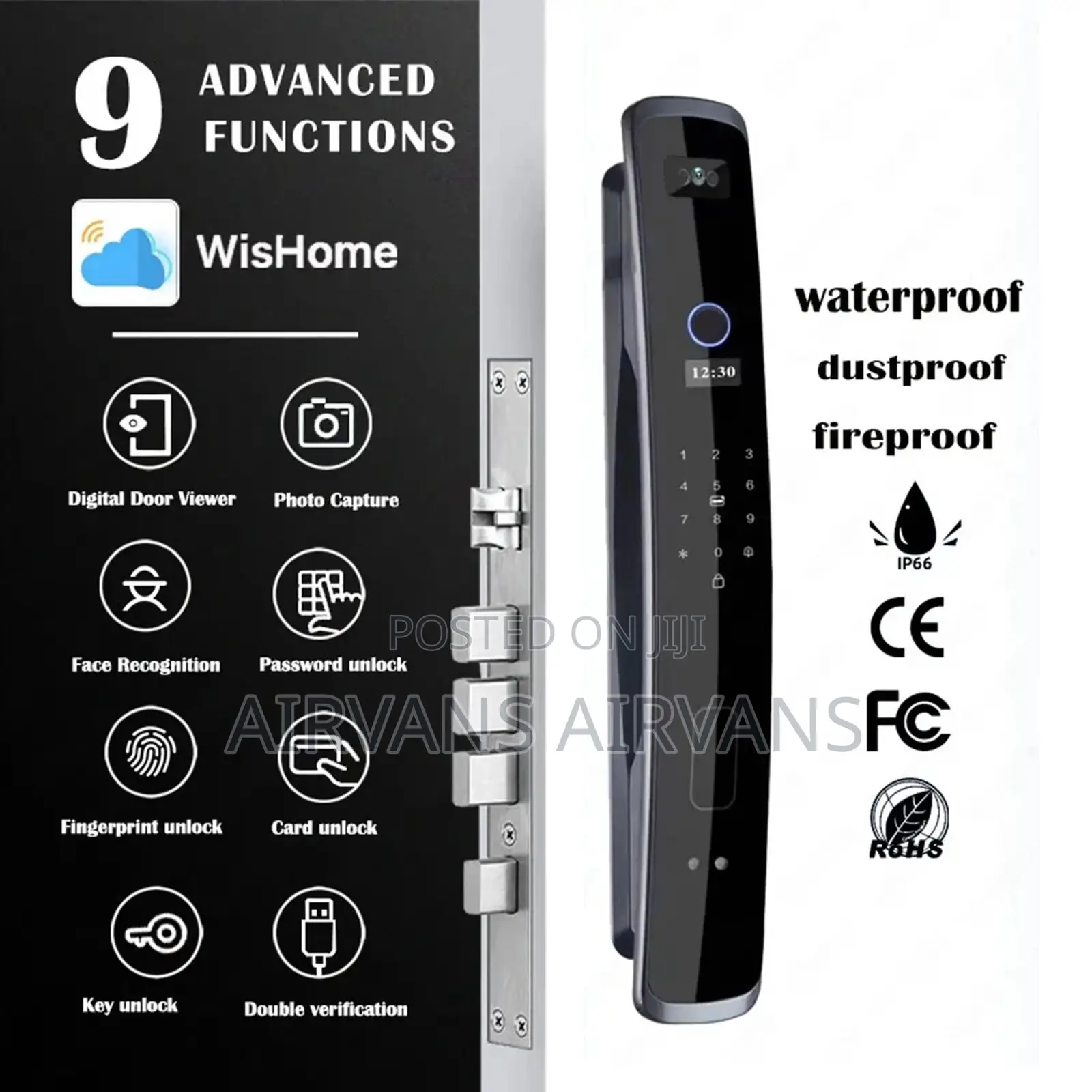 Smart Lock(Fingerprint,Key,Card,Pword,Face Recognition,App)