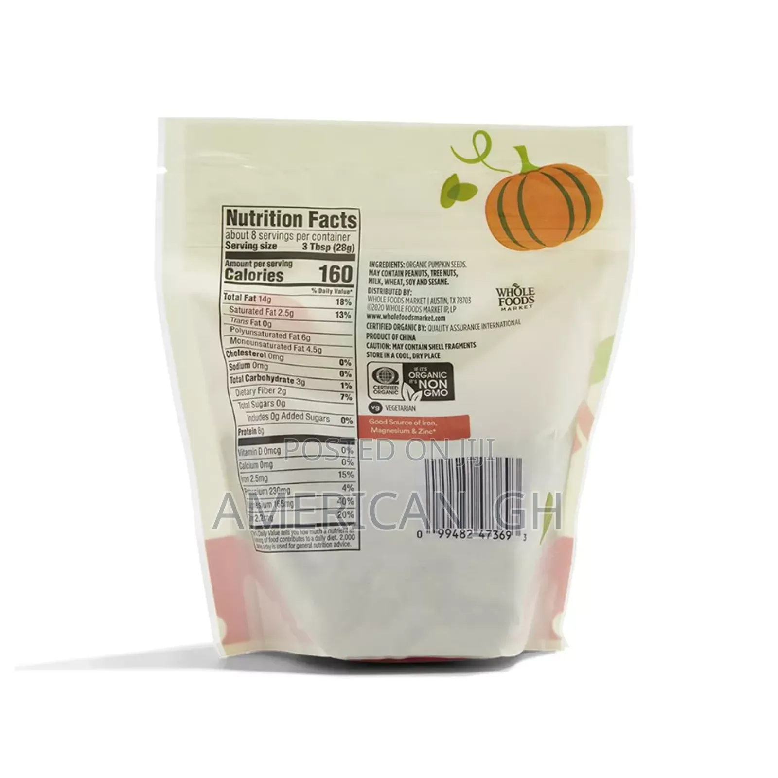 Organic Pumpkin Seeds, 227g