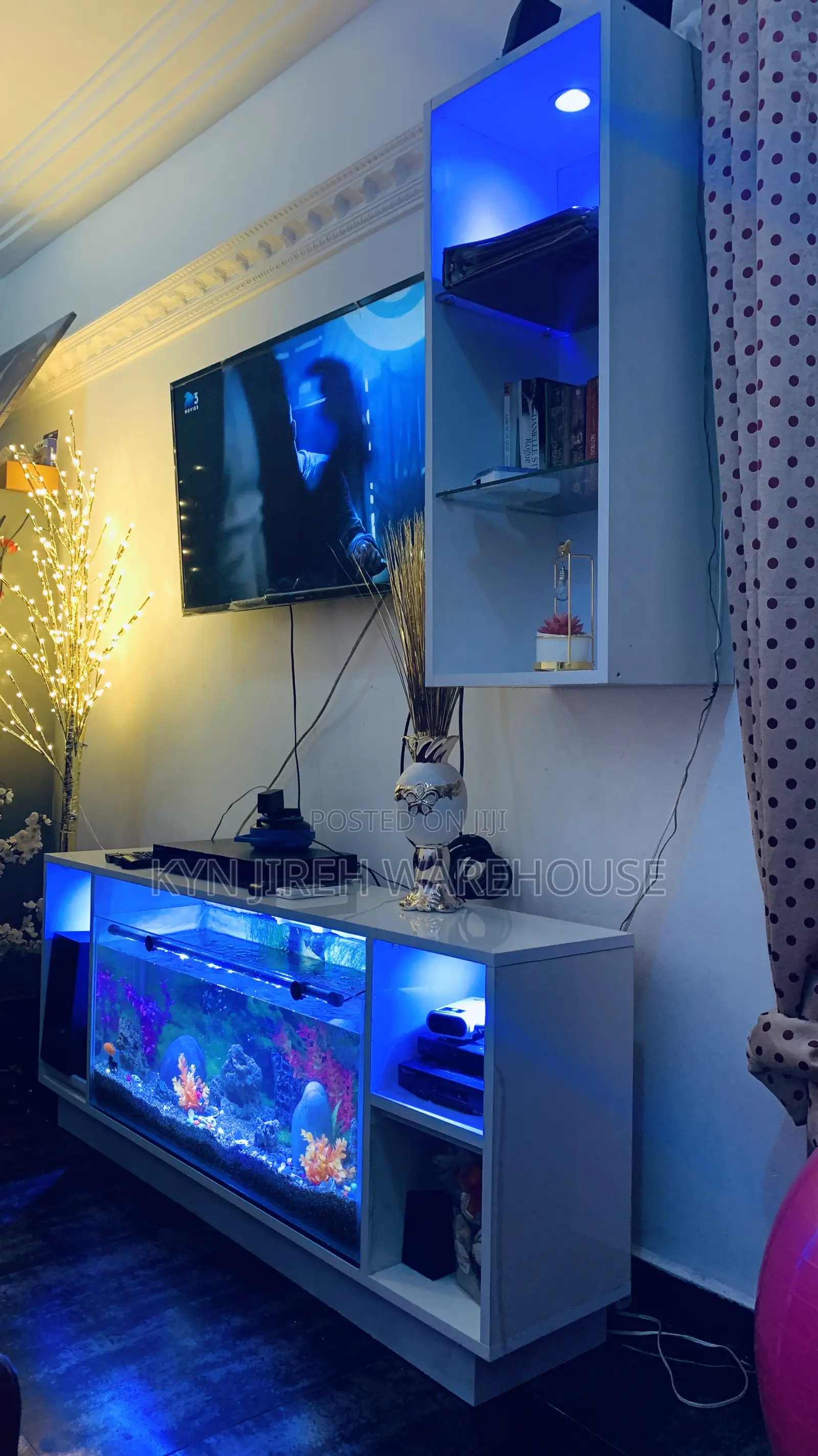 Debbie’S Tv Stand Aquarium With 10 Live Fishes