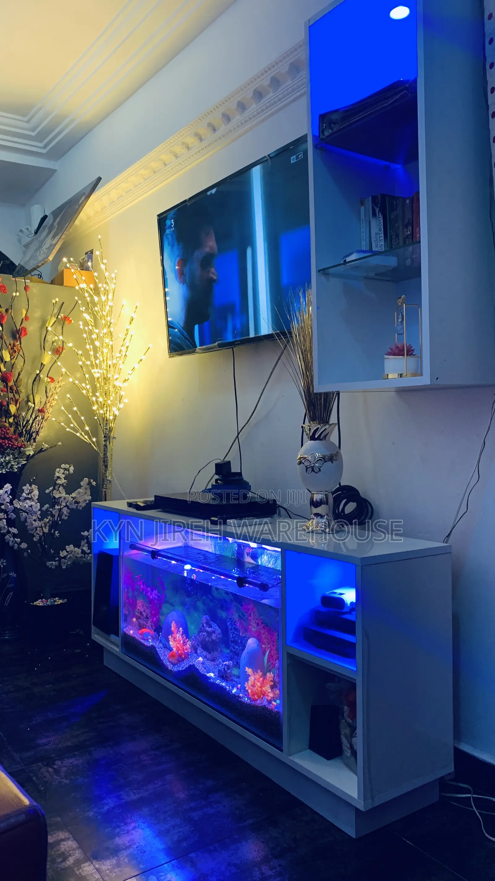 Debbie’S Tv Stand Aquarium With 10 Live Fishes